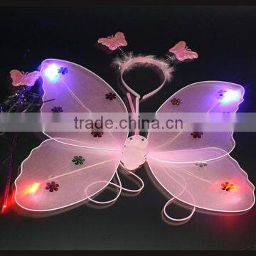 Wholesale Cheap Double Layer Fairy Kids Butterfly Wings Halloween Pink Butterfly Wing for Sale photo-6