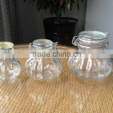 pumpkin shaped glass jars with latch top