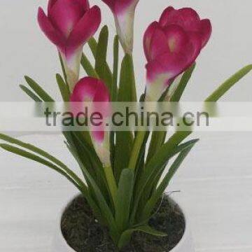 2014 new design mini potted fake flower real touch artificial flowers