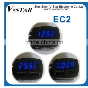 High Quality Promotional Car USB Charger for Ipad 3 for IPhone 4G/4S For IPod, Dual USB Car Charger