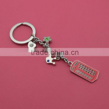 House Home Heart Pendant Key Chain Jewelry SWEET HOME New House Moving Gift Keyring "Little Red House" with Silver Keychain