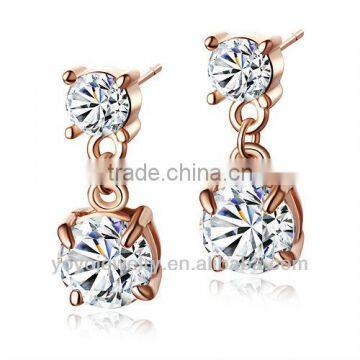 24 karat gold jewelry double stone bulk wholesale earrings