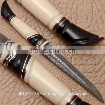 White Bone handle Custom handmade Hunting knives with sheath