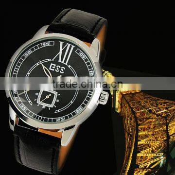 Brand New Men's Black Self-Wind Mechanical Watch With Leather Strap WM160-ESS