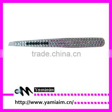 gradient color metal bling tweezers for gift promotional