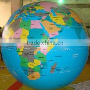 large PVC inflatable globe ball/big inflatable globe ball for promotion