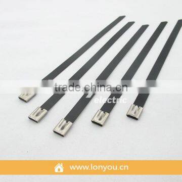 Coated Ball-Lock Stainless Steel Cable Ties 16.0MM Wide photo-2