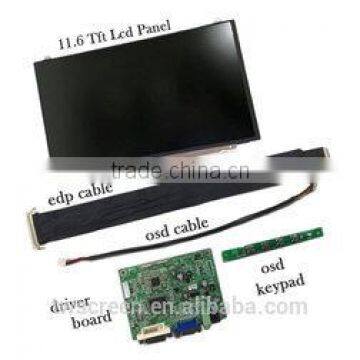 Lcd display kits with 11.6" Tft lcd panel suitable for rugged pc