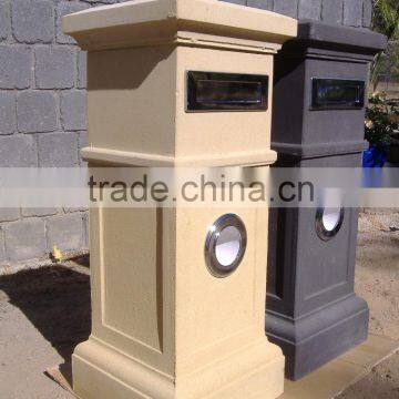 factory direct supply outdoor garden yellow and black sandstone mail box