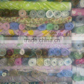 polyester cotton stock print fabric