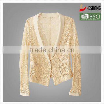 Ladies new fashion design lace personalized jacket