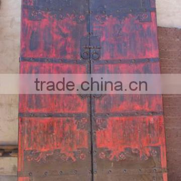 Vintage Antique Shanxi Recycle Old Elm Wood Inlaid Garden Door