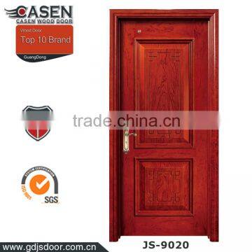 Panel design mahogany polish solid wood door on sale