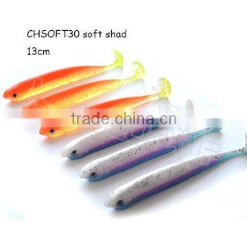 CHSOFT30 big size shad soft fishing lure with 3D eyes bass fishing in freshwater