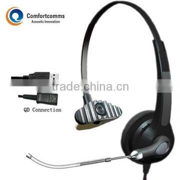 Most comfortable usb headset with microphone for call center HSM-900TPQDUSBS