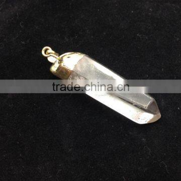 Wholesale Natural Druzy Stone Fashionable Crystal Gold Plated Edge Pendant