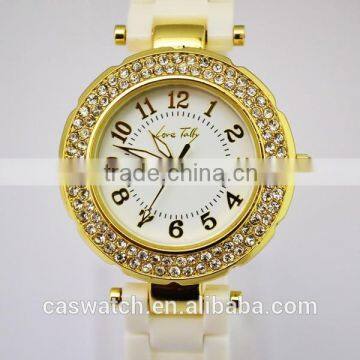 Fashion Jelly Silicone band Japan movt diamond quartz watch