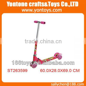 Four wheels iron material kick scooter with light