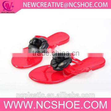 beach walk thong women flip flop jelly slipper with flower