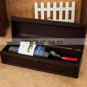 Wholesale Custom Vintage Pine Wood Single Wine Box photo-2