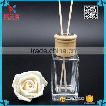 2016 square shape 80ml Diffuser Essential Oil Empty Glass Bottle For Perfume