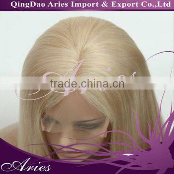 4x4 silk base middle part human hair full lace wig real virgin mongolian blonde human hair