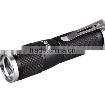 AA dry battery aluminium led flashlight mini flashlight with pen clip