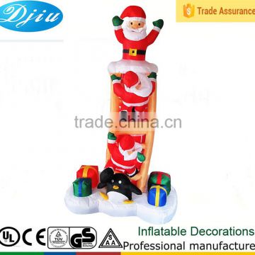 DJ-166 8ft christmas santa climbing Stairs design covering with gift decoration inflatable outdoor