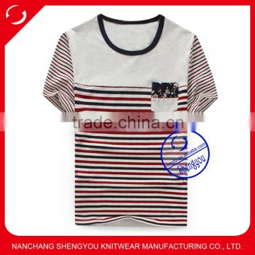 custom fashion design cotton yarn dyed mens t- shirt wholesale china