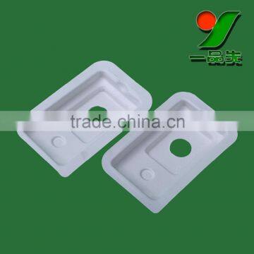 Customized White Bagasse Pulp Packaging Boxes / Biodegradable Fiber Molded Black Box Packaging photo-3