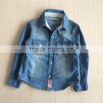 Factory baby clothes wholesale autumn washed jacket baby boy jeans jacket