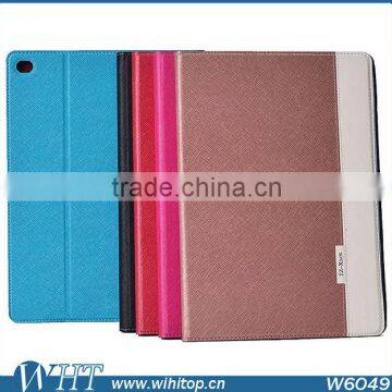 Ultra Slim Case for iPad Air 2 (2014 Version), Cross Pattern Smart Flip Cover Case for iPad 6 (PU Leathe) Wholesale