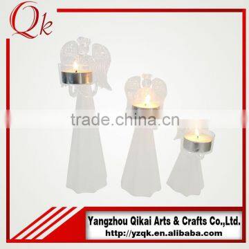 Nice Looking Glass Angels Glass Crafts With Candlestick for Festival Decoration