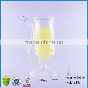 New arrival 200ml glass drinking cup with straw for juice/beverages