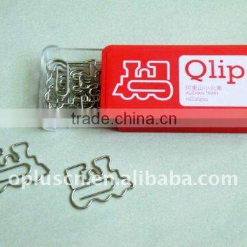 TRAIN SHAPED PAPER CLIP, NICKEL PLATED