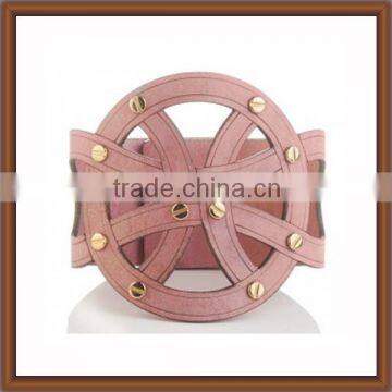 Cheap Pink Leather Bracelet Cuff for Women