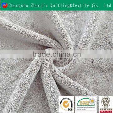 Changshu supplier wholesale 100% polyester plain coral fleece fabric