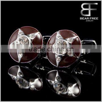 Crystal Cubic Zirconia Men's Shirt Cufflinks CZ Red Cuff Links Wedding