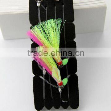 fishing rig flasher sabiki hook lumo wing glow bead 2hooks