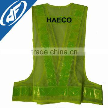 LED flourescent green vest reflective safety vest