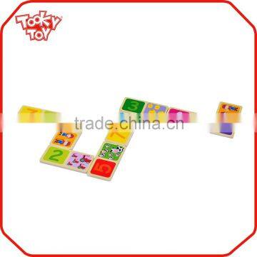 Education Wooden Platset Toys Maths Learn Domino Game