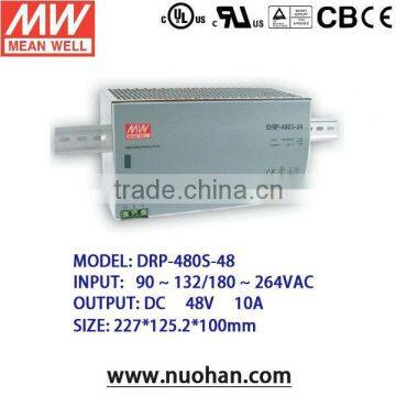 Meanwell 480W 48V Industrial DIN Rail Power Supply/480W Single Output with PFC Function