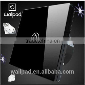 Wholsalers Wallpad Modern LED Indicator Waterproof Black Crystal Glass 110~250V Touch Screen Doorbell Switches Door Bell