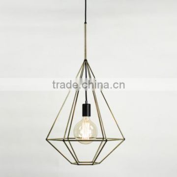 pear shape iron industrial pendant lamp in copper or brass color