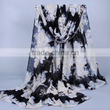 2015 NEW ARRVAL Flower Scarf women new fashion shawl Voile Scarves 180*95