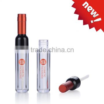 OEM empty plastic wine shaped lip gloss tube with applicator