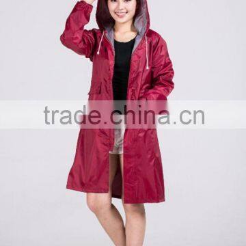 New arrival hood waterproof long raincoat for women