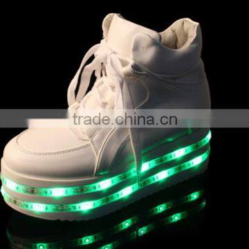 Hot selling led light platform sneaker shoes with USB charge stalkshow double led light up shoes