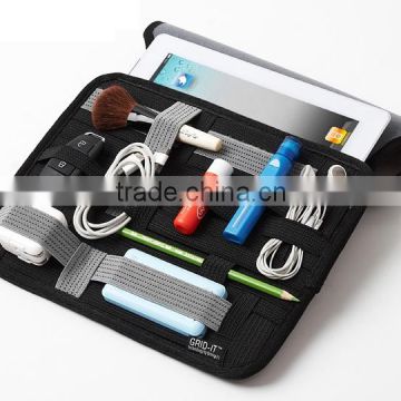 Genuine leather presentation folder with calculator and pen holder