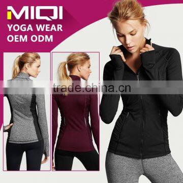 Fitness apparel high quality cheap women yoga jacket running jacket black yoga jacket